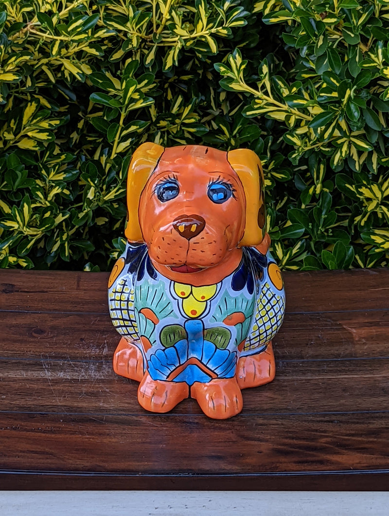 Cute Dog Flower Pot, Talavera Planter, Dog Decor, Flower Pots Outdoor, Dog Decorations, Handmade Mexican Talavera Pottery, Cute Dog Gifts