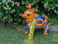 Cute Donkey Planter, Talavera Pottery, Planter Pot Decoration for Indoor Outdoor Home Decor, Handmade Mexican Burro Flower Pot