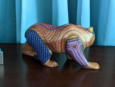 Rabbit Alebrije Figurine, Handmade Home Decor, Folk Art from