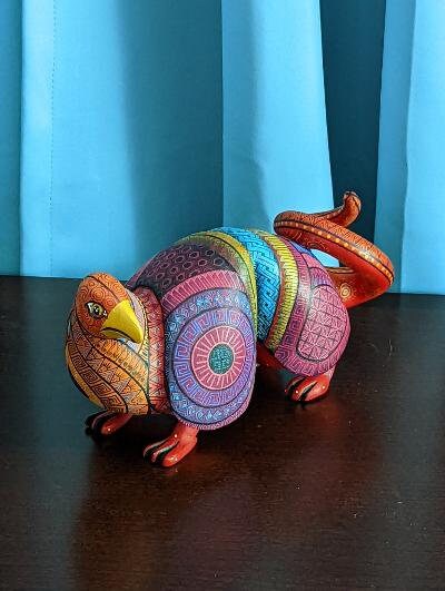 Alebrije Armadillo, Oaxaca, Mexican Folk Art, Handmade Home Decor, Original Wood Sculpture, Carved Animals, Unique Gifts, Armadillo Statue