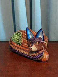 Fox Alebrije Figurine, Handmade Home Decor, Folk Art from Oaxaca Mexico, Original Wood Sculpture, Carved Animals, Unique Fox Statue