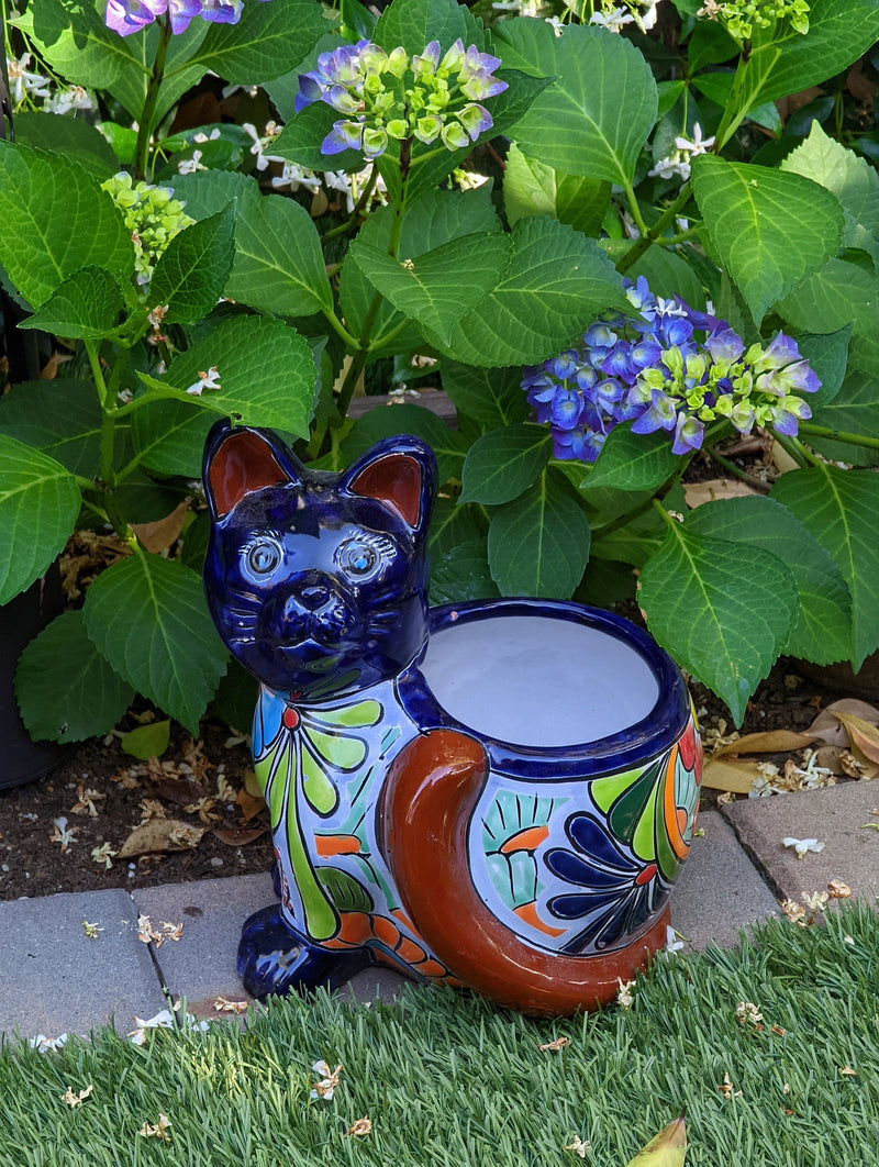 Cute Cat Flower Pot, Talavera Planter, Cat Decor, Flower Pots Indoor, Cat Decorations, Talavera Pottery, Handmade, Cute Cat Gifts