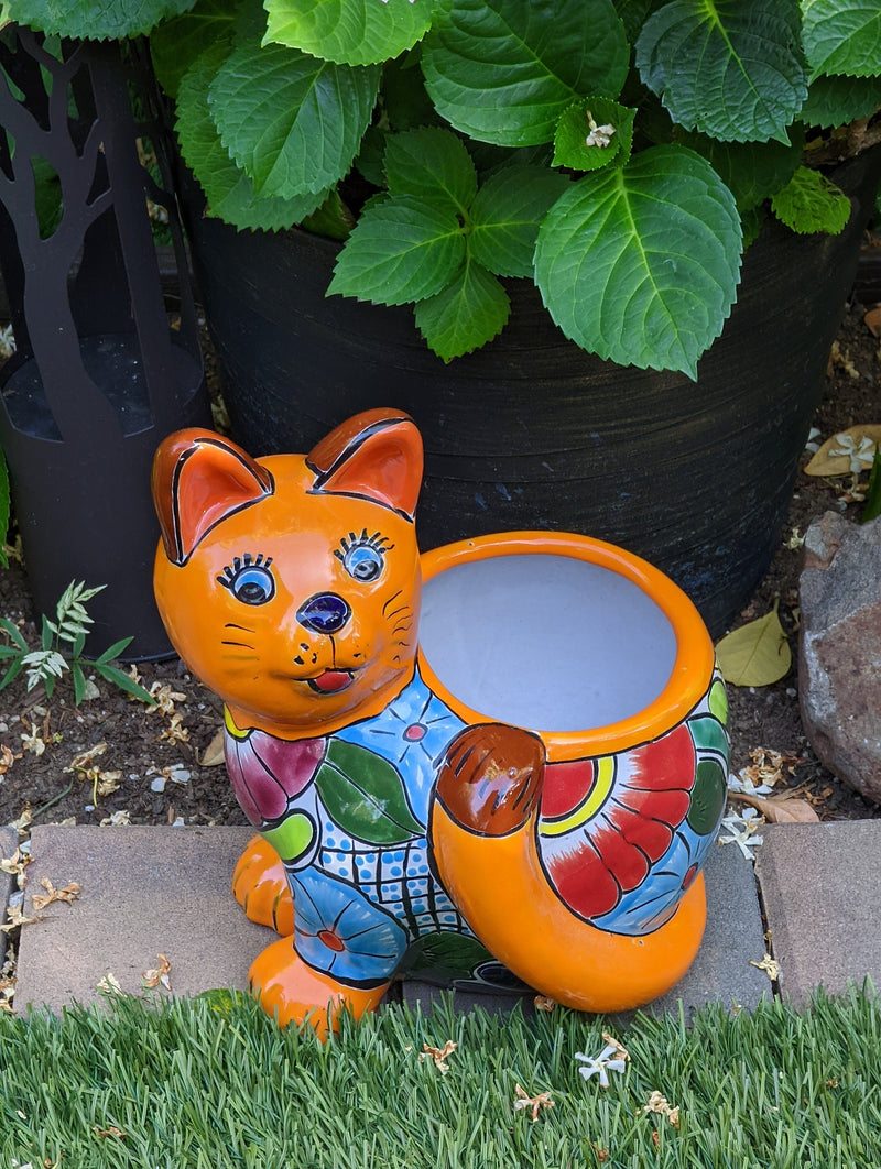 Cute Cat Flower Pot, Talavera Planter, Cat Decor, Flower Pots Indoor, Cat Decorations, Talavera Pottery, Handmade, Cute Cat Gifts