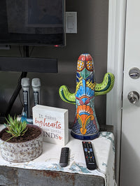 Saguaro Cactus Decor, Mexican Talavera Pottery, Cactus Room Decor - Bedroom, Bathroom, Cactus Decorations, Unique Gift