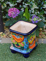 Gorgeous 4-Footed Planter, Talavera Ceramic Flower Pot, Handmade Pottery, Outdoor Garden Decor, Indoor Home Decor, Unique Housewarming Gift