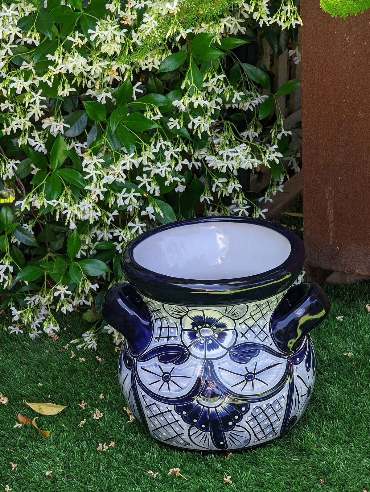 Colorful 10.5" Round Planter, Talavera Ceramic Flower Pot, Handmade Pottery, Outdoor Garden Decor, Indoor Home Decor, Unique Gift