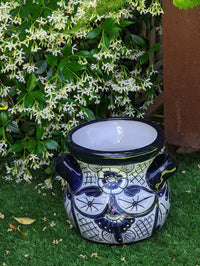 Colorful 10.5" Round Planter, Talavera Ceramic Flower Pot, Handmade Pottery, Outdoor Garden Decor, Indoor Home Decor, Unique Gift