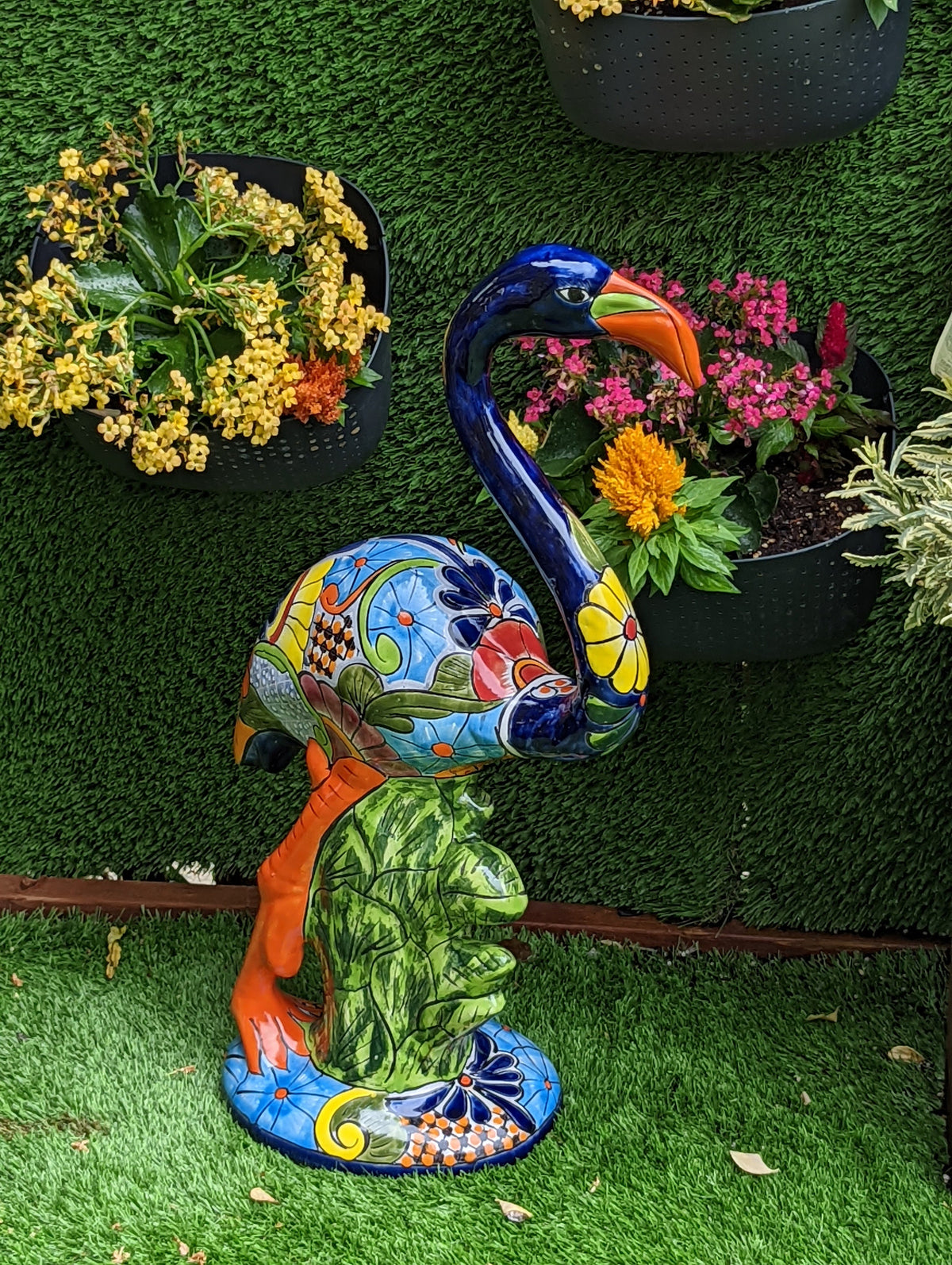 Flamingo Garden Decor & Yard Art, Talavera Pottery, Home Decor, Porch Decor, Outdoor Decoration (Order, Get Pics, Choose Your Favorite)