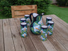 Talavera Ceramic Pitcher & Six Glasses, Handmade Talavera Pottery, Ceramic Water Pitcher Set for the Kitchen or Dining Room, Mexican Pottery