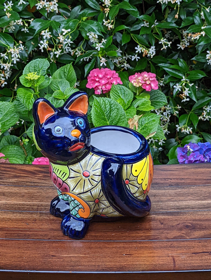 Cute Cat Flower Pot, Talavera Planter, Cat Decor, Flower Pots Indoor, Cat Decorations, Talavera Pottery, Handmade, Cute Cat Gifts