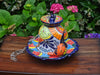 Ceramic Bird Feeder, Talavera Pottery, Decorative Outdoor Hanging Feeder Station w Chain, Handmade Mexican Pottery, Attract Wild Birds