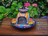 Ceramic Bird Feeder, Talavera Pottery, Decorative Outdoor Hanging Feeder Station w Chain, Handmade Mexican Pottery, Attract Wild Birds