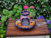 Ceramic Bird Feeder, Talavera Pottery, Decorative Outdoor Hanging Feeder Station w Chain, Handmade Mexican Pottery, Attract Wild Birds