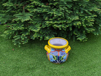 Colorful 10.5" Round Planter, Talavera Ceramic Flower Pot, Handmade Pottery, Outdoor Garden Decor, Indoor Home Decor, Unique Gift