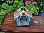 Ceramic Bird Feeder, Talavera Pottery, Decorative Outdoor Hanging Feeder Station, Handmade Mexican Pottery, Attract Wild Birds