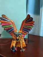 Owl Alebrije, Oaxaca Mexico Folk Art, Handmade Home Decor, Original Wood Sculpture, Carved Animal, Unique Gift, Genuine Original