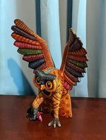 Owl Alebrije, Oaxaca Mexico Folk Art, Handmade Home Decor, Original Wood Sculpture, Carved Animal, Unique Gift, Genuine Original