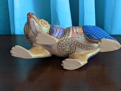 Bear Alebrije Figurine, Handmade Home Decor, Folk Art from Oaxaca Mexico, Original Wood Sculpture, Carved Animals, Unique Bear Statue Gif