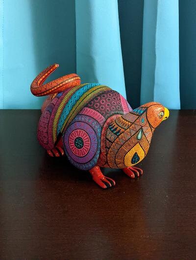 Alebrije Armadillo, Oaxaca, Mexican Folk Art, Handmade Home Decor, Original Wood Sculpture, Carved Animals, Unique Gifts, Armadillo Statue