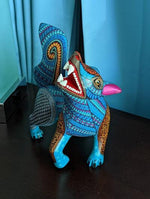 Wolf Alebrije Figurine, Handmade Home Decor, Folk Art from Oaxaca Mexico, Original Wood Sculpture, Carved Animals, Unique Wolf Statue Gift