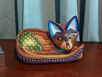 Fox Alebrije Figurine, Handmade Home Decor, Folk Art from Oaxaca Mexico, Original Wood Sculpture, Carved Animals, Unique Fox Statue