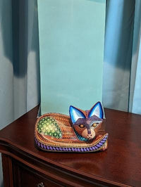 Fox Alebrije Figurine, Handmade Home Decor, Folk Art from Oaxaca Mexico, Original Wood Sculpture, Carved Animals, Unique Fox Statue