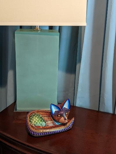 Fox Alebrije Figurine, Handmade Home Decor, Folk Art from Oaxaca Mexico, Original Wood Sculpture, Carved Animals, Unique Fox Statue