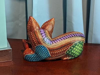 Fox Alebrije Figurine, Handmade Home Decor, Folk Art from Oaxaca Mexico, Original Wood Sculpture, Carved Animals, Unique Fox Statue