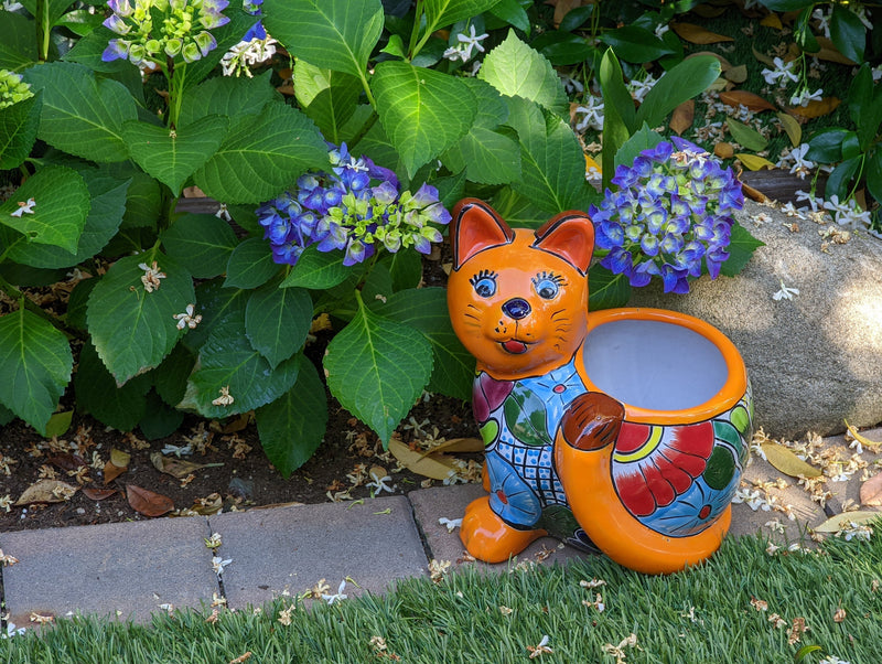 Cute Cat Flower Pot, Talavera Planter, Cat Decor, Flower Pots Indoor, Cat Decorations, Talavera Pottery, Handmade, Cute Cat Gifts