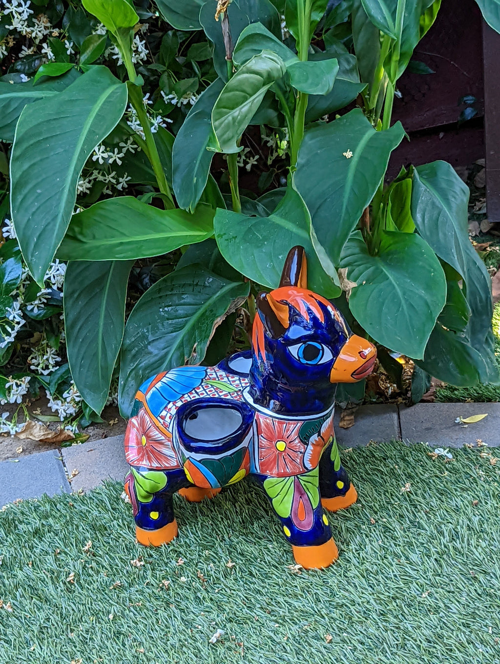 Cute Donkey Planter, Talavera Pottery, Planter Pot Decoration for Indoor Outdoor Home Decor, Handmade Mexican Burro Flower Pot