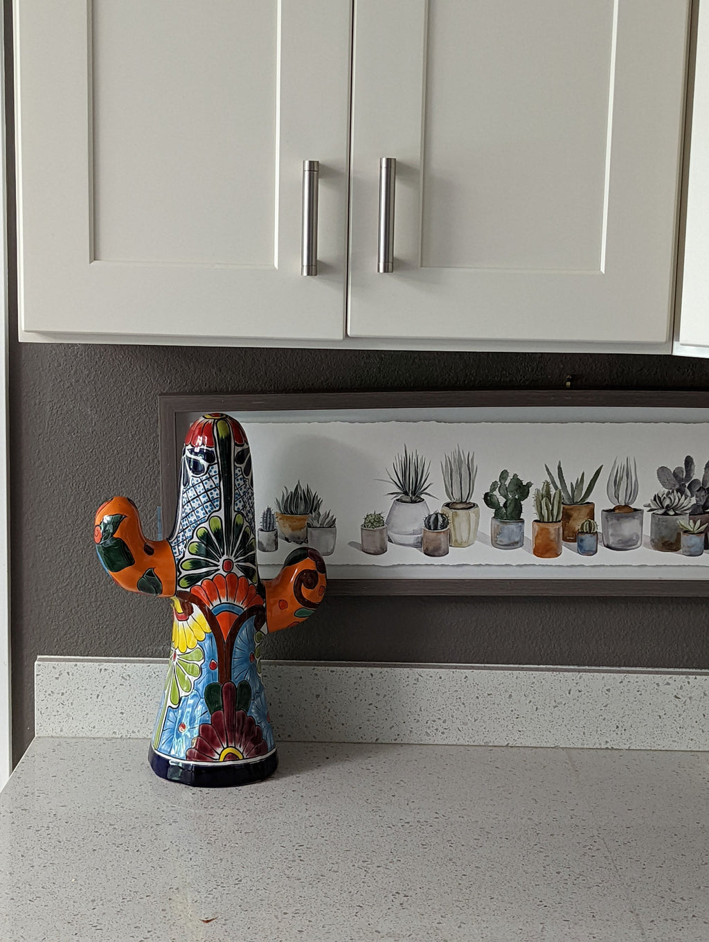 Saguaro Cactus Decor, Mexican Talavera Pottery, Cactus Room Decor - Bedroom, Bathroom, Cactus Decorations, Unique Gift