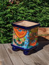 Gorgeous 4-Footed Planter, Talavera Ceramic Flower Pot, Handmade Pottery, Outdoor Garden Decor, Indoor Home Decor, Unique Housewarming Gift