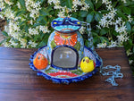 Ceramic Bird Feeder, Talavera Pottery, Decorative Outdoor Hanging Feeder Station w Chain, Handmade Mexican Pottery, Attract Wild Birds