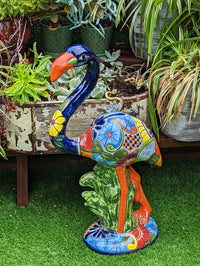 Flamingo Garden Decor & Yard Art, Talavera Pottery, Home Decor, Porch Decor, Outdoor Decoration (Order, Get Pics, Choose Your Favorite)