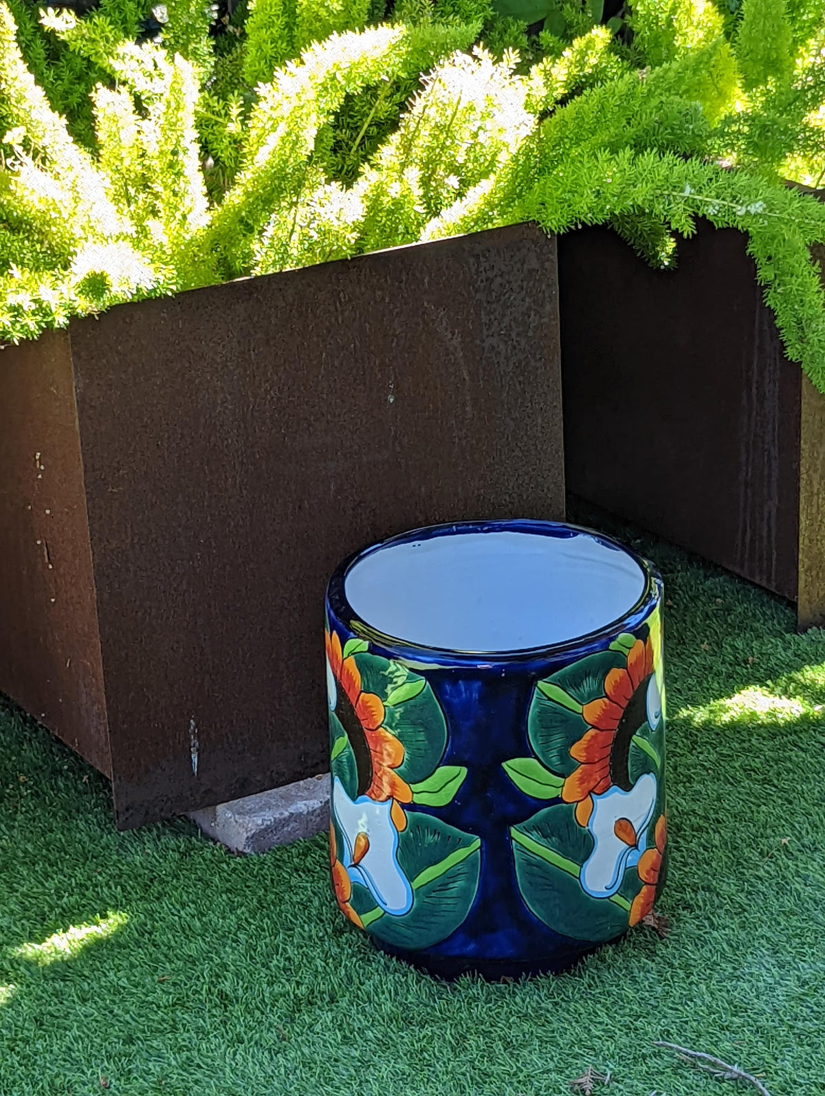 Colorful 12" Round Flower Pot, Talavera Ceramic Planter, Handmade Pottery, Outdoor Garden Decor, Indoor Home Decor, Unique Housewarming Gift