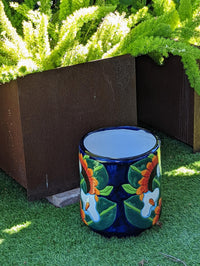 Colorful 12" Round Flower Pot, Talavera Ceramic Planter, Handmade Pottery, Outdoor Garden Decor, Indoor Home Decor, Unique Housewarming Gift