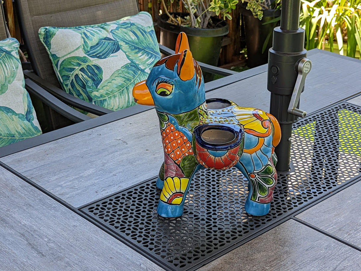 Cute Donkey Planter, Talavera Pottery, Planter Pot Decoration for Indoor Outdoor Home Decor, Handmade Mexican Burro Flower Pot