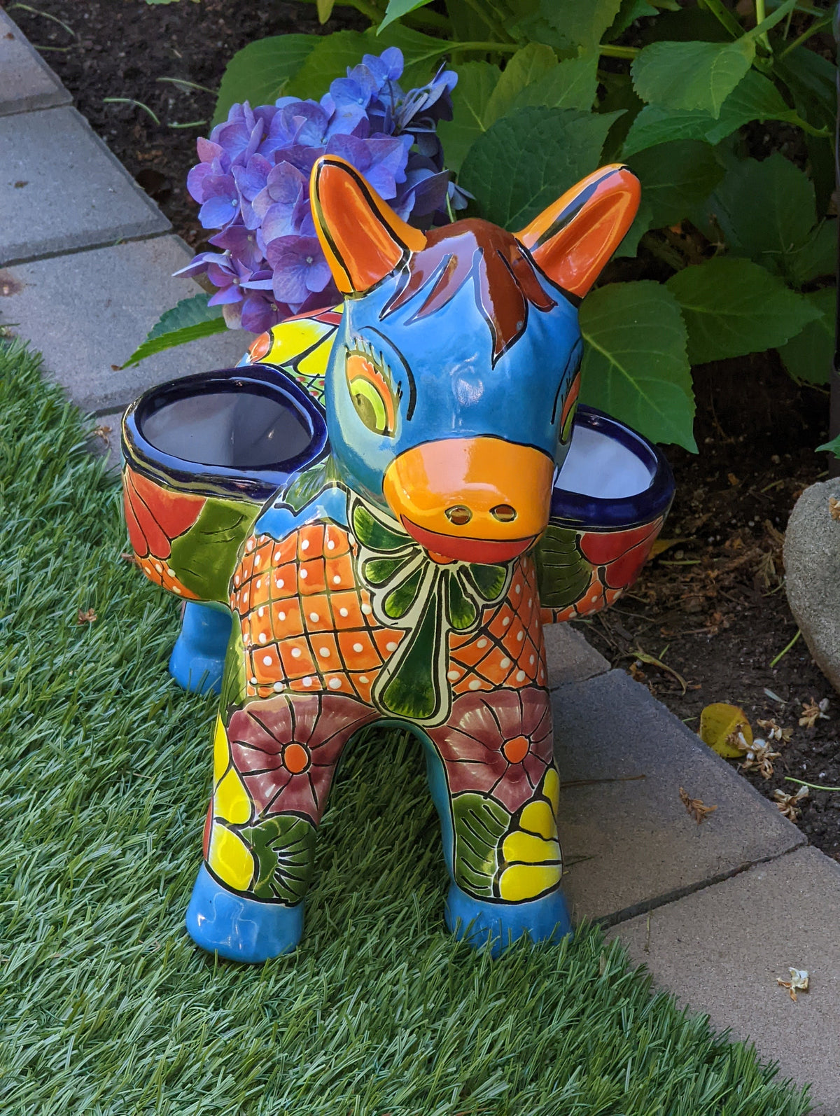 Cute Donkey Planter, Talavera Pottery, Planter Pot Decoration for Indoor Outdoor Home Decor, Handmade Mexican Burro Flower Pot