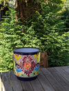 Colorful 12" Round Flower Pot, Talavera Ceramic Planter, Handmade Pottery, Outdoor Garden Decor, Indoor Home Decor, Unique Housewarming Gift