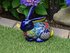 Rabbit Garden Decor, Cute Ceramic Rabbit Gift, Yard & Garden Art, Talavera Pottery, Handmade, Hand Painted, Rabbit Yard Decoration