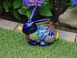 Rabbit Garden Decor, Cute Ceramic Rabbit Gift, Yard & Garden Art, Talavera Pottery, Handmade, Hand Painted, Rabbit Yard Decoration