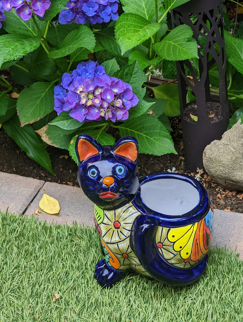 Cute Cat Flower Pot, Talavera Planter, Cat Decor, Flower Pots Indoor, Cat Decorations, Talavera Pottery, Handmade, Cute Cat Gifts