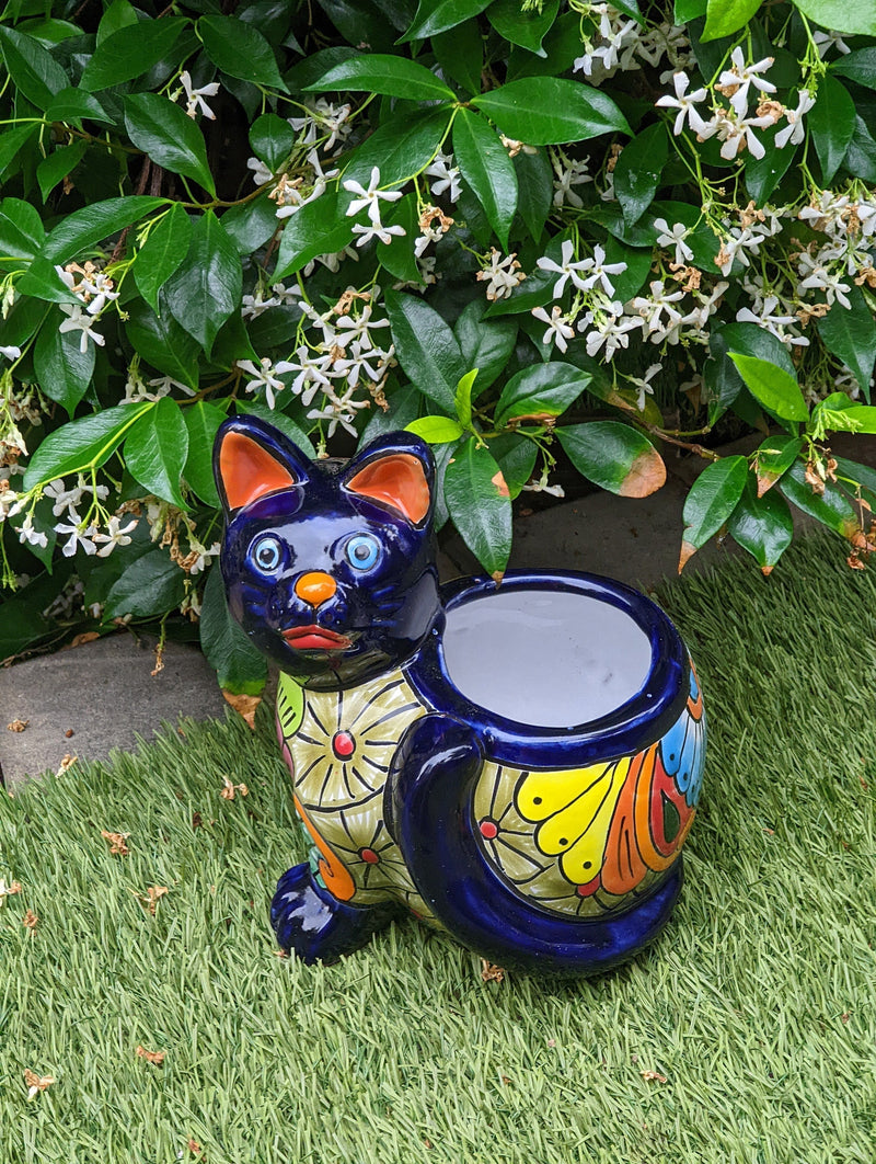 Cute Cat Flower Pot, Talavera Planter, Cat Decor, Flower Pots Indoor, Cat Decorations, Talavera Pottery, Handmade, Cute Cat Gifts