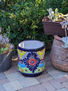 Colorful 12" Round Flower Pot, Talavera Ceramic Planter, Handmade Pottery, Outdoor Garden Decor, Indoor Home Decor, Unique Housewarming Gift