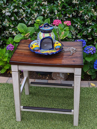 Ceramic Bird Feeder, Talavera Pottery, Decorative Outdoor Hanging Feeder Station w Chain, Handmade Mexican Pottery, Attract Wild Birds