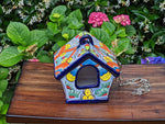 Ceramic Bird Feeder, Talavera Pottery, Decorative Outdoor Hanging Feeder Station, Handmade Mexican Pottery, Attract Wild Birds