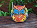 Ceramic Owl Planter, Talvera Pottery, Indoor or Outdoor Owl Flower Pot, Colorful Owl Decoration, Mexican Home Decor, Talavera Mexico Gifts