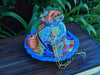 Ceramic Bird Feeder, Talavera Pottery, Decorative Outdoor Hanging Feeder Station w Chain, Handmade Mexican Pottery, Attract Wild Birds