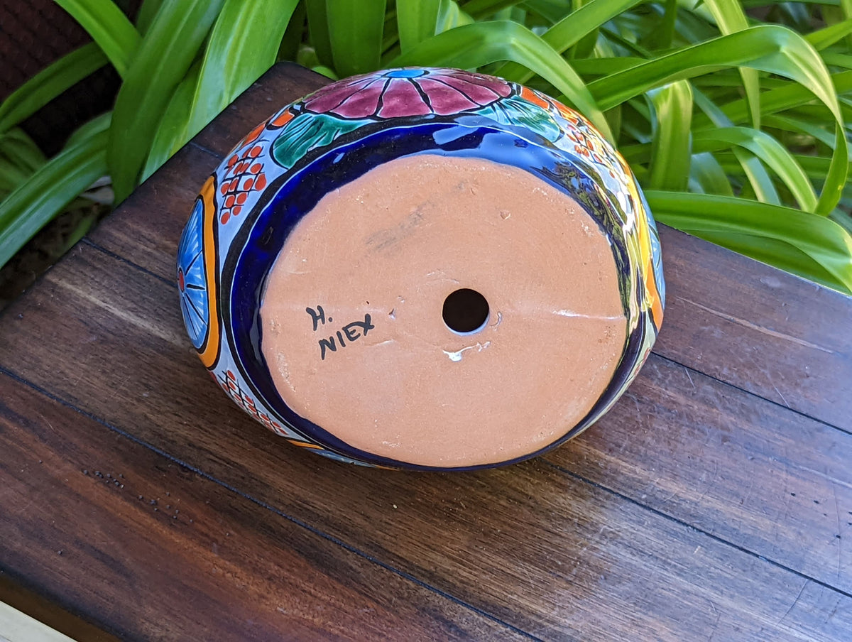 Ceramic Owl Planter, Talvera Pottery, Indoor or Outdoor Owl Flower Pot, Colorful Owl Decoration, Mexican Home Decor, Talavera Mexico Gifts