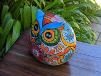 Ceramic Owl Planter, Talvera Pottery, Indoor or Outdoor Owl Flower Pot, Colorful Owl Decoration, Mexican Home Decor, Talavera Mexico Gifts